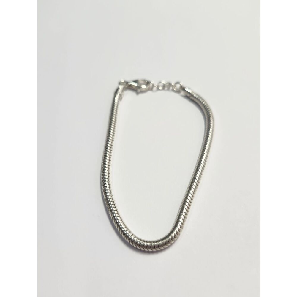 Vintage LIRM 925 Sterling Silver Snake Chain Bracelet - Shiny Silver